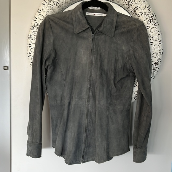 RARE! Vintage Tommy Hilfiger Suede Shirt with zipper - Picture 2 of 8